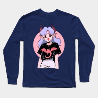 Cute Anime Demon Girl Long Sleeve T-Shirt